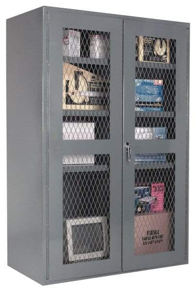 Durham - 3 Shelf Visible Storage Cabinet - Steel, 48" Wide x 24" Deep x 72" High, Gray - Caliber Tooling