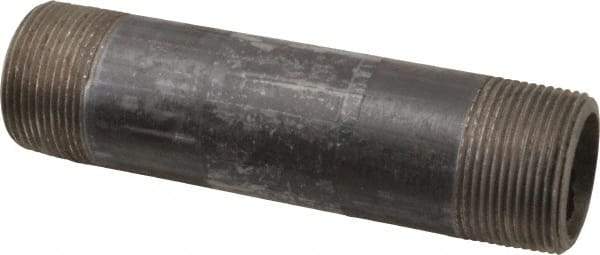 Value Collection - Schedule 80, 1-1/4" Diam x 6" Long Black Pipe Nipple - Threaded - Caliber Tooling