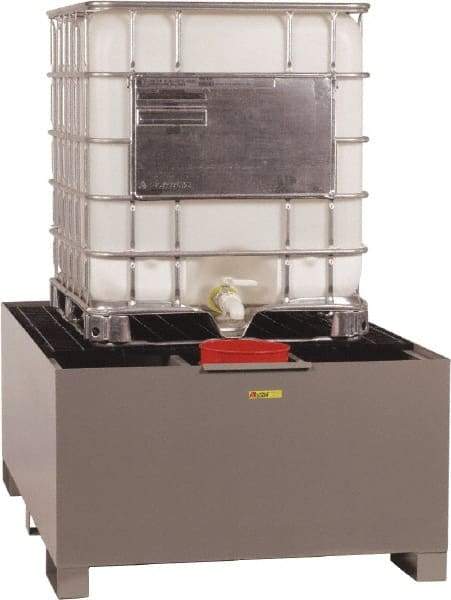 Little Giant - 400 Gallon Steel IBC Sump - 76 Inch Long x 51 Inch Wide x 29 Inch High, 1 Tote, 10,000 Lbs. Load Capacity, Include Pail Holder Shelf - Caliber Tooling