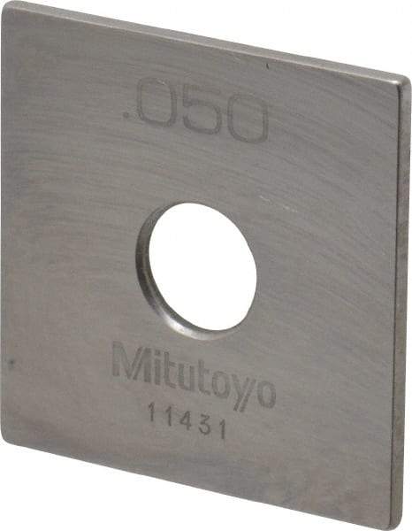 Mitutoyo - 0.05" Square Steel Gage Block - Accuracy Grade 0, Includes Certificate of Inspection - Caliber Tooling