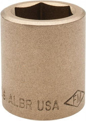 Ampco - 13/16", 1/2" Drive, Standard Hand Socket - 6 Points, 1-7/16" OAL, Aluminum Bronze - Caliber Tooling