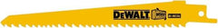 DeWALT - 6" Long x 3/4" Thick, Bi-Metal Reciprocating Saw Blade - Straight Profile, 5 to 8 TPI, Toothed Edge, Tang Shank - Caliber Tooling