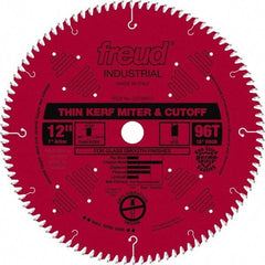 Freud - 12" Diam, 1" Arbor Hole Diam, 96 Tooth Wet & Dry Cut Saw Blade - Carbide-Tipped, Standard Round Arbor - Caliber Tooling