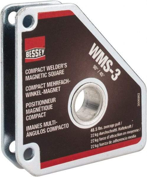 Bessey - 3-3/8" Wide x 5/8" Deep x 3-3/8" High Magnetic Welding & Fabrication Square - 48.5 Lb Average Pull Force - Caliber Tooling