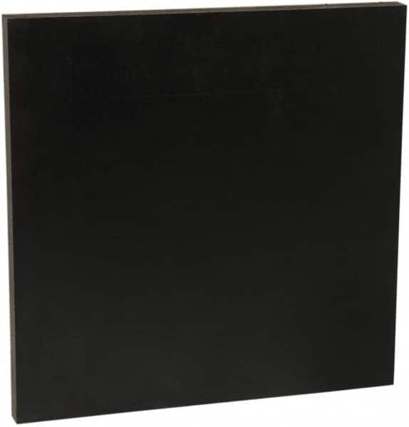 Made in USA - 1/4" Thick x 1' Wide x 1' Long, ABS Sheet - Black, R-105 Hardness, ±5% Tolerance - Caliber Tooling