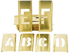 Ability One - Brass Stencils; Character Size: 1/2 (Inch); Number of Pieces: 45 - Exact Industrial Supply