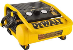 DeWALT - 0.3 HP, 0.6 CFM H, Carry Electric Oil Free Compressor - 1.0 Gallon Tank, 2.6 Amp, 135 Max psi, 120V - Caliber Tooling