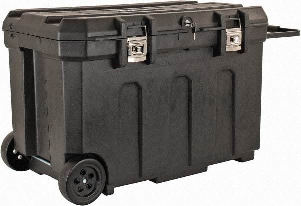 Stanley - 1 Tray Mobile Tool Chest - 23" Wide x 22-13/16" Deep x 23-1/4" High, Plastic, Black - Caliber Tooling