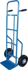 PRO-SOURCE - 800 Lb Capacity 53" OAH Hand Truck - 8 x 14" Base Plate, High Back Dual Grip Handle, Steel, Semi-Pneumatic Wheels - Caliber Tooling