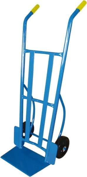 PRO-SOURCE - 900 Lb Capacity 54-1/2" OAH Warehouse Hand Truck - 10 x 16-1/2" Base Plate, Dual Handle, Steel, Mold-On Rubber Wheels - Caliber Tooling