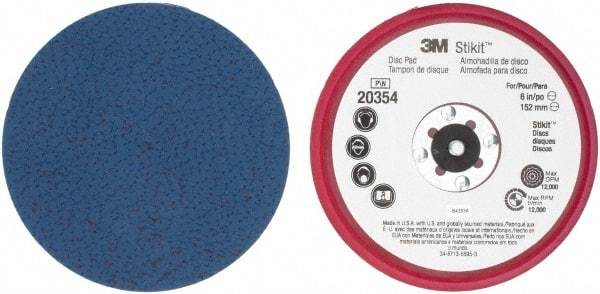 3M - 6" Diam Adhesive/PSA Disc Backing Pad - Firm Density, 12,000 RPM - Caliber Tooling