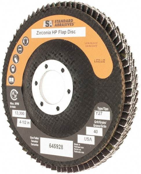 Standard Abrasives - Flap Disc - Polyester Backing, Arbor Attaching System - Caliber Tooling