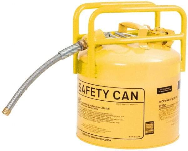 Eagle - 5 Gal Galvanized Steel Type II DOT Safety Can - 15-3/4" High x 12-1/2" Diam, Yellow - Caliber Tooling