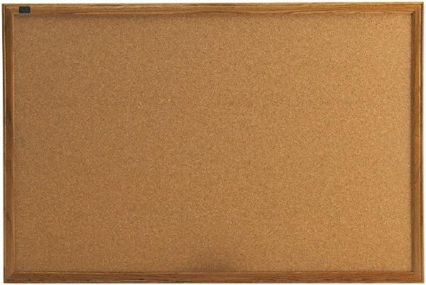 Quartet - 36" Wide x 24" High Open Cork Bulletin Board - Natural (Color) - Caliber Tooling