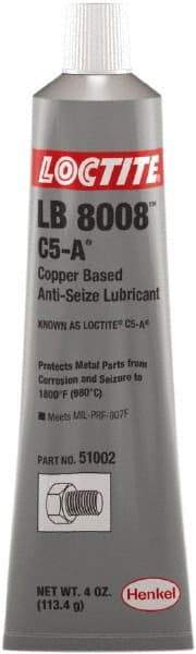 Loctite - 4 oz Tube Anti-Seize Lubricant - Copper, 1,800°F, Copper - Caliber Tooling