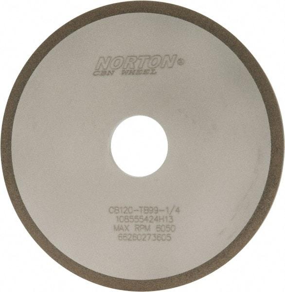 Norton - 6" Diam x 1-1/4" Hole x 1/4" Thick, 120 Grit Surface Grinding Wheel - CBN, Type 1A1, Fine Grade, Resinoid Bond - Caliber Tooling