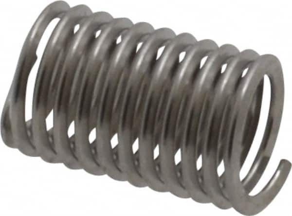 Heli-Coil - M4x0.70 Metric Coarse, 10mm OAL, Free Running Helical Insert - 11-1/8 Free Coils, Tanged, 304 Stainless Steel, Bright Finish, 2-1/2D Insert Length - Exact Industrial Supply