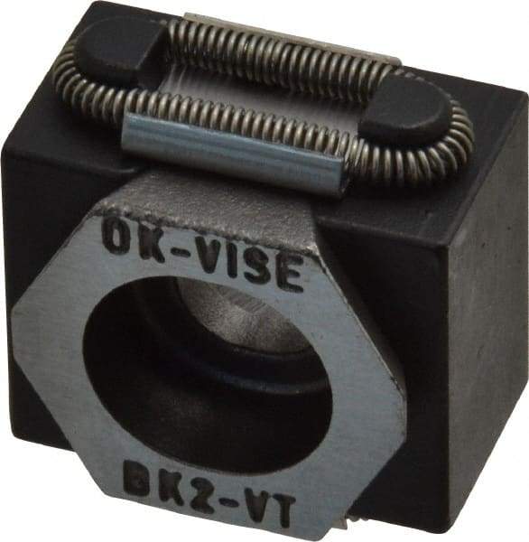 Mitee-Bite - 5,500 Lb Holding Force Single Vise Wedge Clamp - 1.06" Wide x 0.83" Deep x 0.59" High Base, 48 to 52 HRC, 1.06 to 1.22" Jaw Spread, 30 Lb/Ft Torque, 5/16-18 Screw Thread - Caliber Tooling