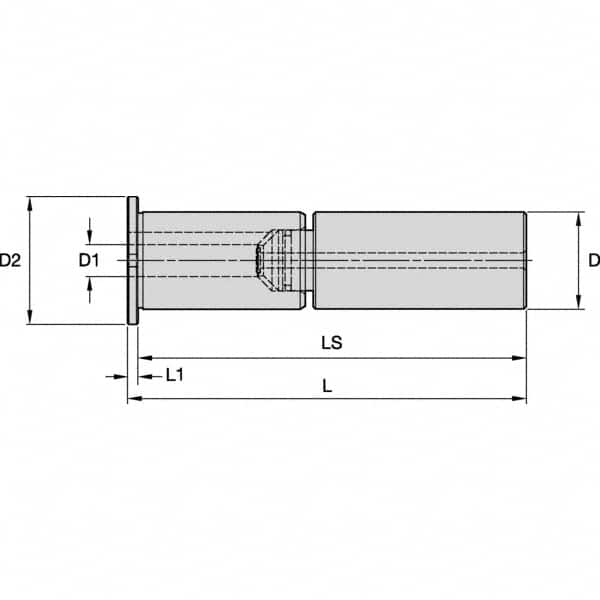 Kennametal - 40mm Bore Diam, 60mm Shank Diam, Boring Bar Sleeve - 244mm OAL, 160mm Bore Depth - Exact Industrial Supply