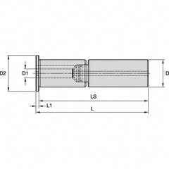 Kennametal - 1-1/4" Bore Diam, 1-1/2" Shank Diam, Boring Bar Sleeve - 6.157" OAL, 5" Bore Depth - Exact Industrial Supply