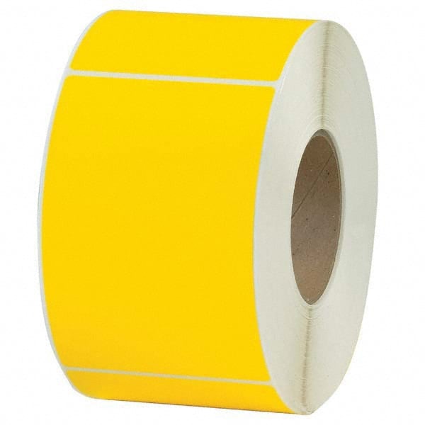 Value Collection - Pack of 4 Rolls, 1,000 Labels per Roll, 4" x 6" Yellow Topcoated Facestock Thermal Labels - Caliber Tooling