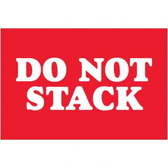 Shipping & DOT Label: ″Do Not Stack″, Rectangle, 3″ Wide, 2″ High Paper, Uncoated