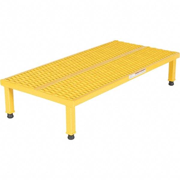 Vestil - 9" High x 24" Wide x 48" Deep, Yellow Step Stand - Steel, 500 Lb Capacity - Caliber Tooling