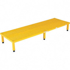 Vestil - 9" High x 24" Wide x 72" Deep, Yellow Step Stand - Steel, 500 Lb Capacity - Caliber Tooling