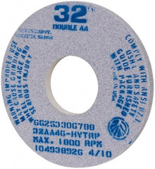 Norton - 14" Diam x 5" Hole x 1" Thick, H Hardness, 46 Grit Surface Grinding Wheel - Aluminum Oxide, Type 1, Coarse Grade, 1,800 Max RPM, Vitrified Bond - Caliber Tooling