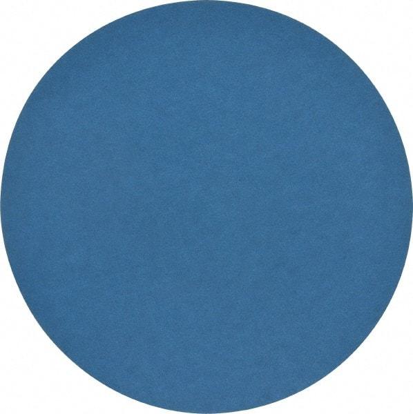 Norton - 10" Diam, 80 Grit Zirconia Alumina Adhesive PSA Disc - Coarse Grade, Blue, Y Weighted Backing, Flexible - Caliber Tooling