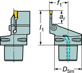 C4-LF151.23-27055-20 Capto® and SL Turning Holder - Caliber Tooling