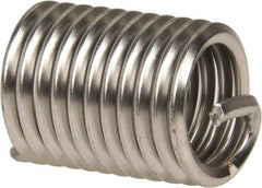 Recoil - 1/2-13 UNC, 1" OAL, Free Running Helical Insert - 11 Free Coils, Tanged, Stainless Steel, Bright Finish, 2D Insert Length - Exact Industrial Supply