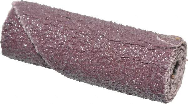 Standard Abrasives - 1/2" Max Roll Diam x 1-1/2" OAL, 60 Grit Aluminum Oxide Straight Cartridge Roll - 1/8" Pilot Hole Diam, Medium Grade - Caliber Tooling