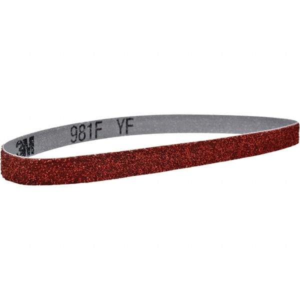 3M - 3/4" Wide x 18" OAL, 60 Grit, Ceramic Abrasive Belt - Ceramic, Coated, YF Weighted Cloth Backing, Series 981F - Caliber Tooling