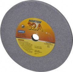 Norton - 60 Grit Aluminum Oxide Type 1 Internal Grinding Wheel - 5" Diam x 1/2" Hole x 1/4" Thick, 4965 Max RPM, Type 1 Medium Grade, K Hardness, Vitrified Bond, No Recess - Caliber Tooling