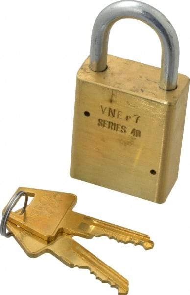 American Lock - 3/4" Shackle Clearance, Keyed Alike Tubular Padlock - 1/4" Shackle Diam, Steel - Caliber Tooling