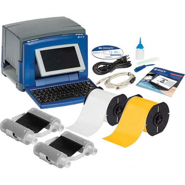 Brady - Electronic Label Makers Type: Desktop Label Printer Accessories: Cleaning Kit; Cutter Cleaning Tool; Documentation Holder; Drivers CD; Network Card; Power Cord; Quick Start Guide; Stylus; USB Cable - Caliber Tooling