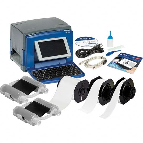 Brady - Electronic Label Makers Type: Desktop Label Printer Accessories: Cleaning Kit; Cutter Cleaning Tool; Documentation Holder; Drivers CD; Network Card; Power Cord; Quick Start Guide; Stylus; USB Cable - Caliber Tooling