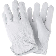 MCR Safety - Size M Leather Abrasion & Puncture Protection Work Gloves - Caliber Tooling