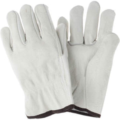 MCR Safety - Size L Leather Abrasion Protection Work Gloves - Caliber Tooling