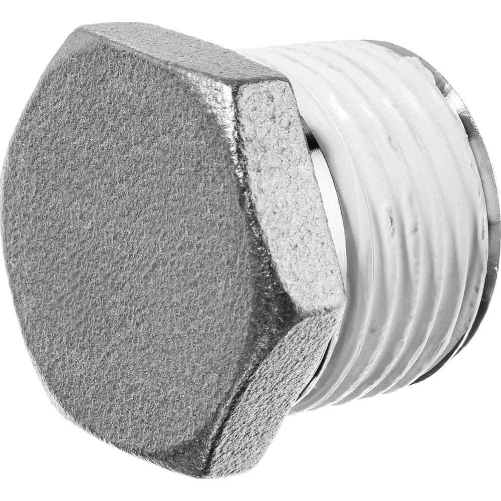 USA Sealing - Stainless Steel Pipe Fittings; Type: Hex Head Plug ; Fitting Size: 1 ; End Connections: MBSPT w/Thread Sealant ; Material Grade: 316 ; Pressure Rating (psi): 150 - Exact Industrial Supply