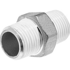 USA Sealing - Stainless Steel Pipe Fittings; Type: Hex Nipple ; Fitting Size: 3/8 x 3/8 ; End Connections: MNPT x MBSPT w/Thread Sealant ; Material Grade: 304 ; Pressure Rating (psi): 150 - Exact Industrial Supply