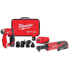 Milwaukee Tool - Cordless Screwdrivers; Voltage: 12.00 ; Handle Type: Pistol Grip ; Speed (RPM): 1600 ; Torque (In/Lb): 300.00 ; Bit Holder Size (mm): 9.53 ; Bit Holder Size (Inch): 3/8 - Exact Industrial Supply