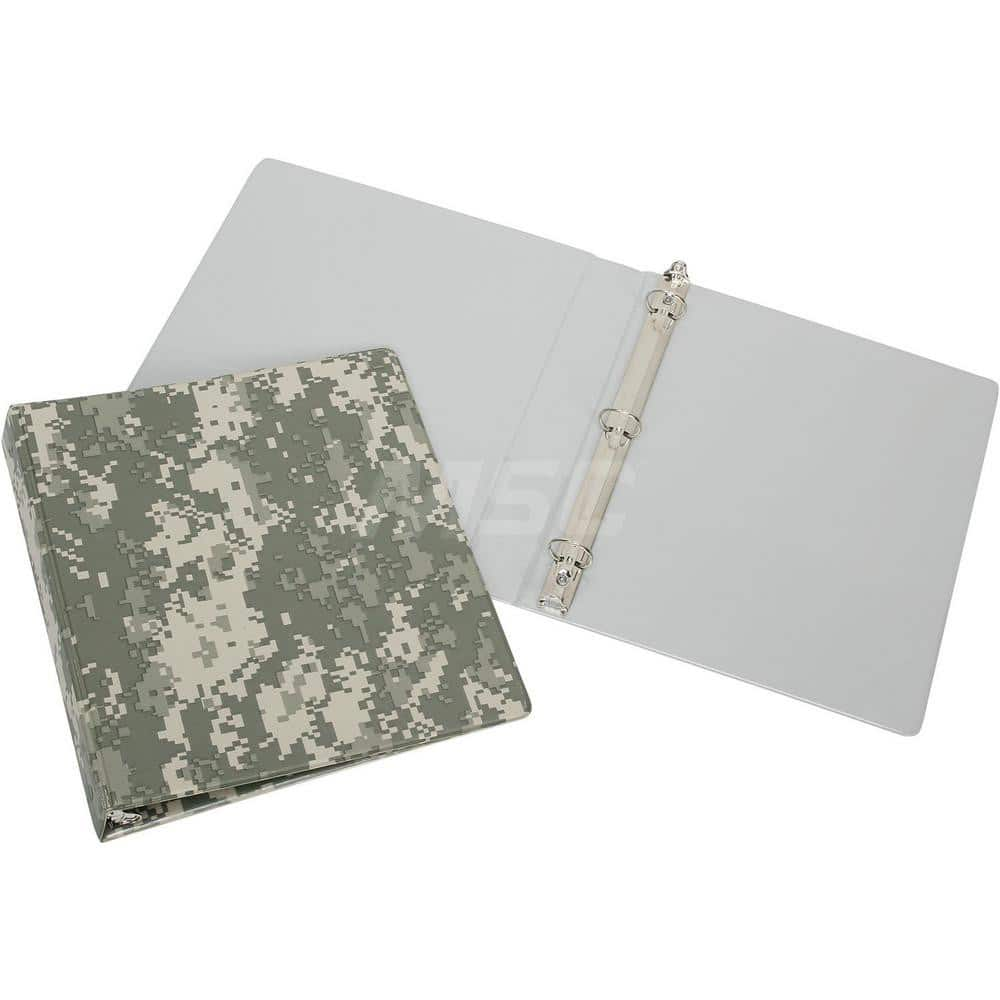 Ring Binders; Binder Type: 3 Hole Binder; Capacity: 1 1/2″; Color: Camouflage; Material: Vinyl; Size: 8-1/2 x 11; Minimum Order Quantity: Vinyl; Material: Vinyl