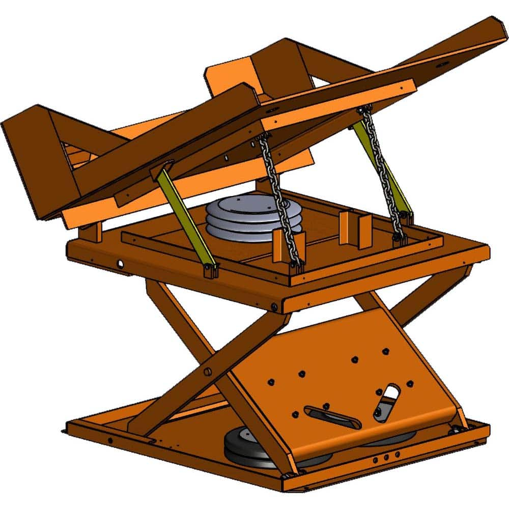 Hovair - Lifting Tables; Type: Lift & Tilt ; Lift Style: Scissor ; Style: Pneumatic ; Load Capacity (Lb.): 4000.000 ; Minimum Height (Decimal Inch): 10.2500 ; Lift Height (Inch): 24.0 - Exact Industrial Supply