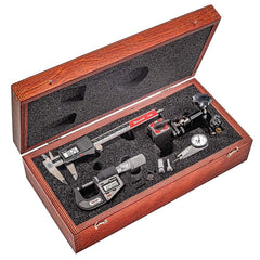 Starrett - Machinist Caliper & Micrometer Tool Kits; Tool Type Included: Caliper & Micrometer; Magnetic Base; Test Indicator ; Minimum Caliper Measurement (mm): 0.00 ; Minimum Caliper Measurement (Inch): 0 ; Maximum Caliper Measurement (mm): 150.00 ; Max - Exact Industrial Supply