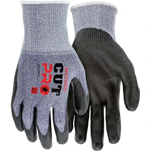 MCR Safety - Size M, ANSI Cut Lvl A3, Puncture Lvl 4, Abrasion Lvl 5, Polyurethane Coated Cut & Puncture Resistant Gloves - Caliber Tooling