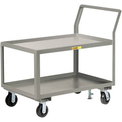 Little Giant - 3,600 Lb Capacity, 24" Wide x 36" Long x 42" High Utility Cart - 2 Shelf, Steel, 2 Rigid/2 Swivel Casters - Caliber Tooling