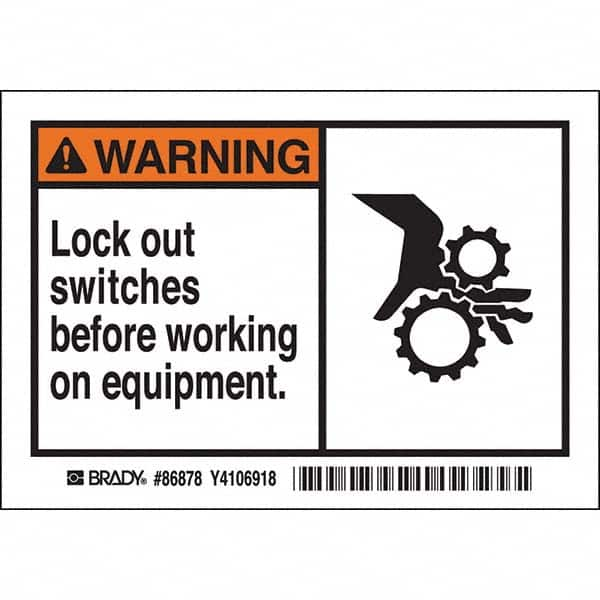 Brady - Safety & Facility Labels Message Type: Accident Prevention Header: WARNING - Caliber Tooling