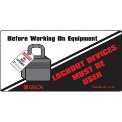 Accident Prevention Label: Rectangle, 2″ High Permanent Adhesive, Vinyl, Uncoated